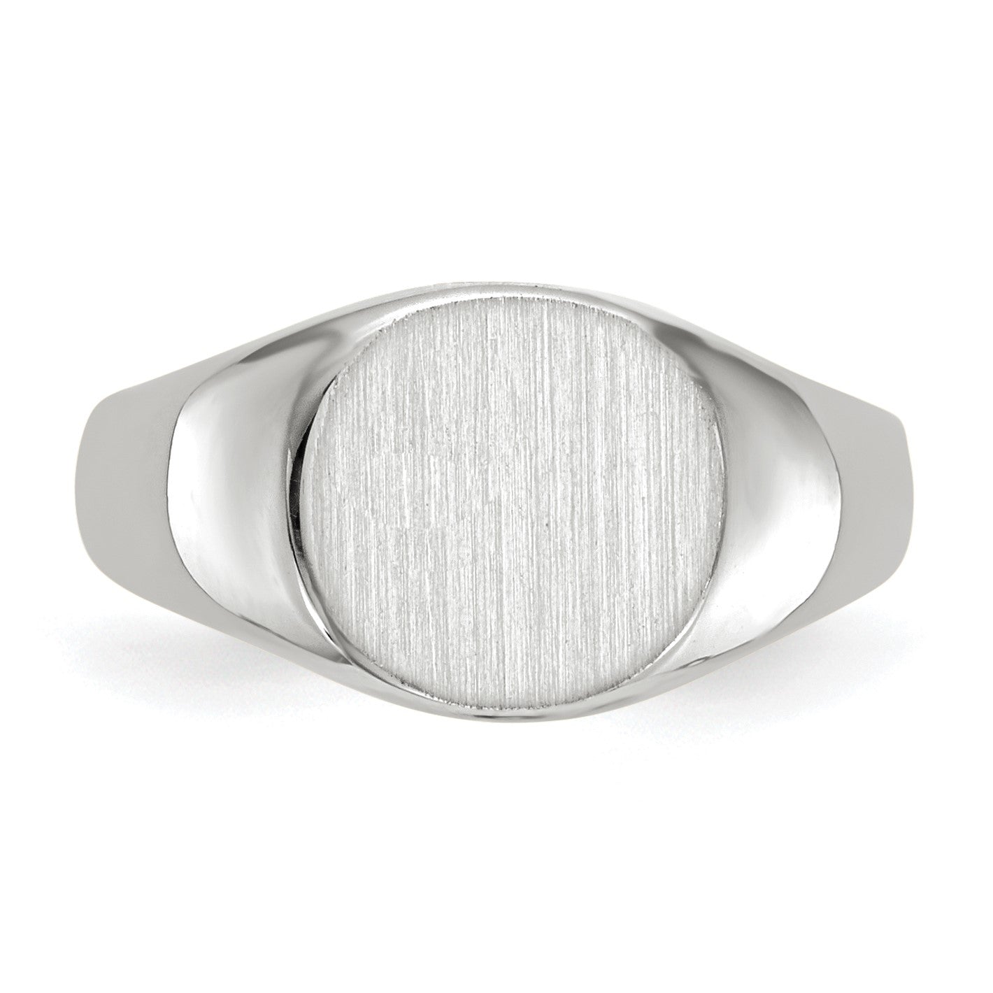 14k White Gold 8.5x8.0mm Closed Back Size 3 Childs Oval Signet Ring