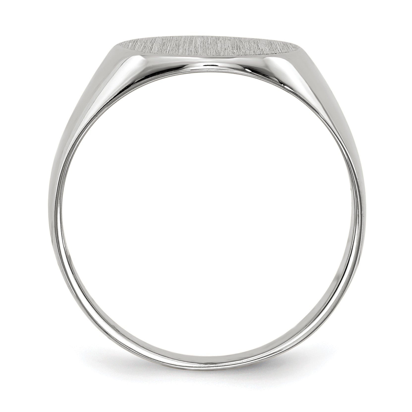 14k White Gold 10.0x11.0mm Round Closed Back Signet Ring