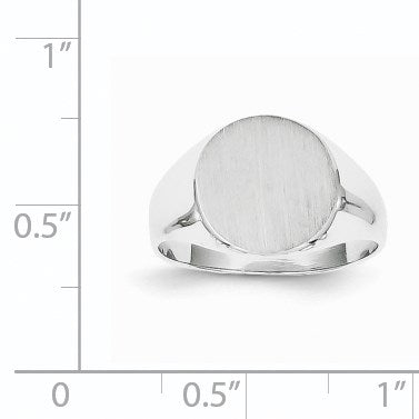 14k White Gold 10.0x11.0mm Round Closed Back Signet Ring