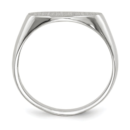 14k White Gold 13.5x7.5mm Oval Open Back Signet Ring