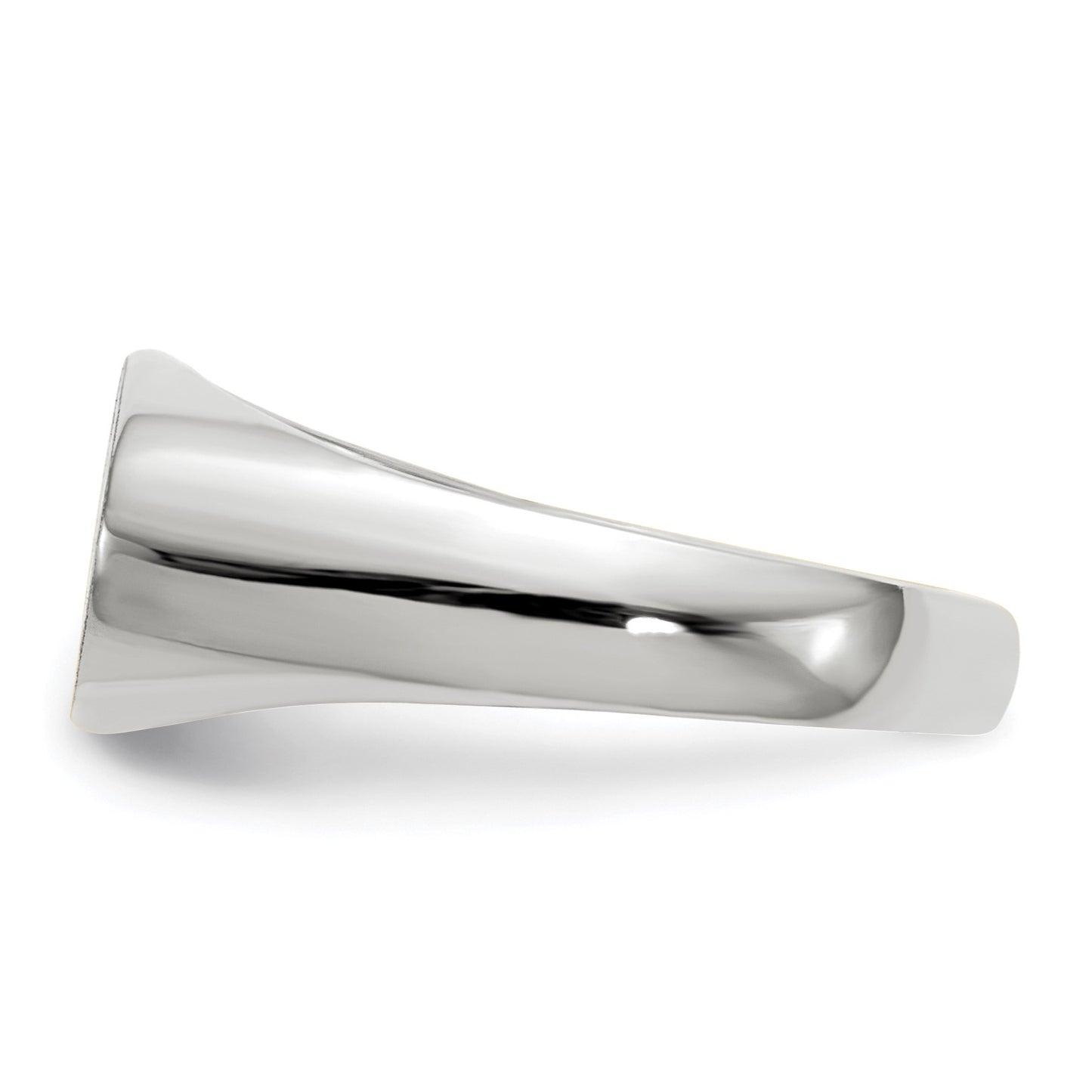 14k White Gold 13.5x7.5mm Oval Open Back Signet Ring