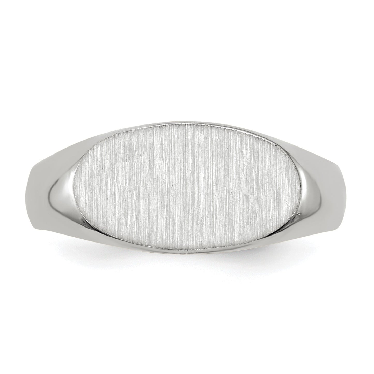 14k White Gold 13.5x7.5mm Oval Open Back Signet Ring