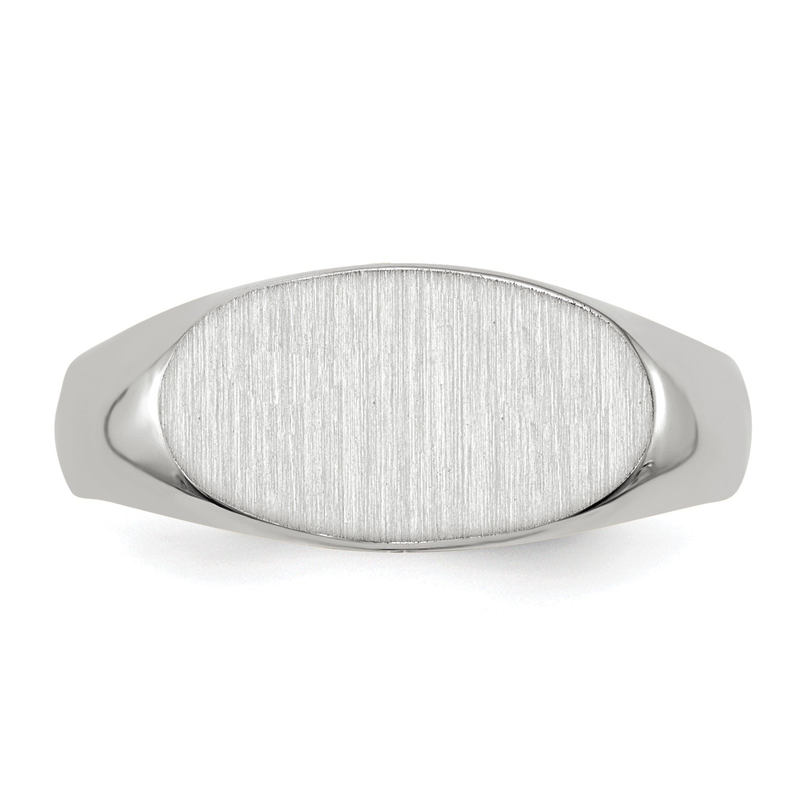 14k White Gold 13.5x7.5mm Oval Open Back Signet Ring