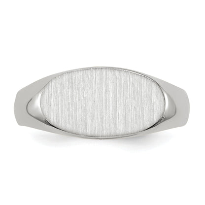 14k White Gold 13.5x7.5mm Oval Open Back Signet Ring