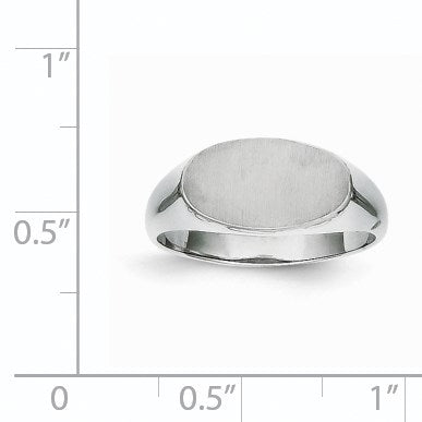 14k White Gold 13.5x7.5mm Oval Open Back Signet Ring