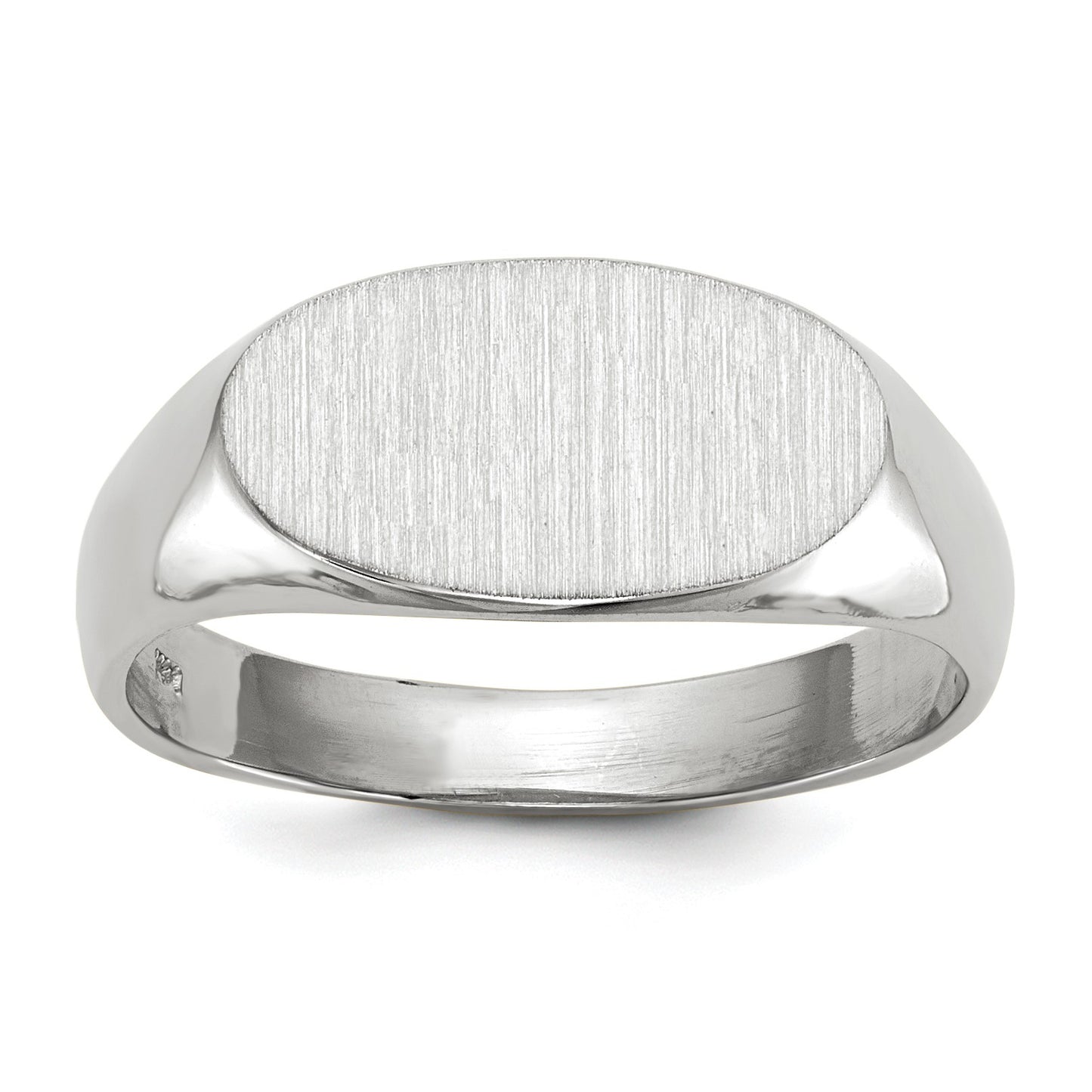 14k White Gold 13.5x7.5mm Oval Open Back Signet Ring