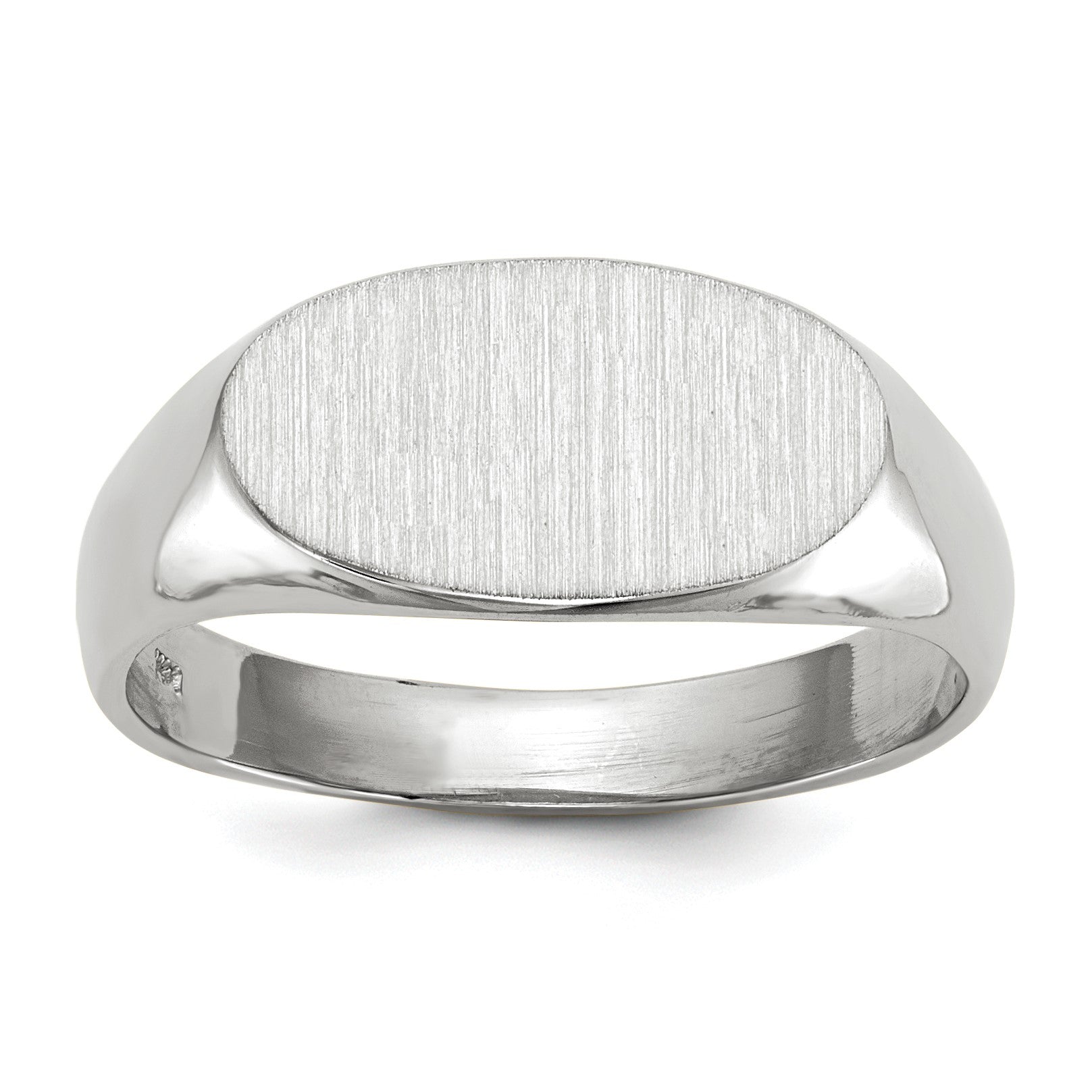 14k White Gold 13.5x7.5mm Oval Open Back Signet Ring