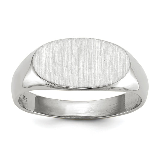 14k White Gold 13.5x7.5mm Oval Open Back Signet Ring