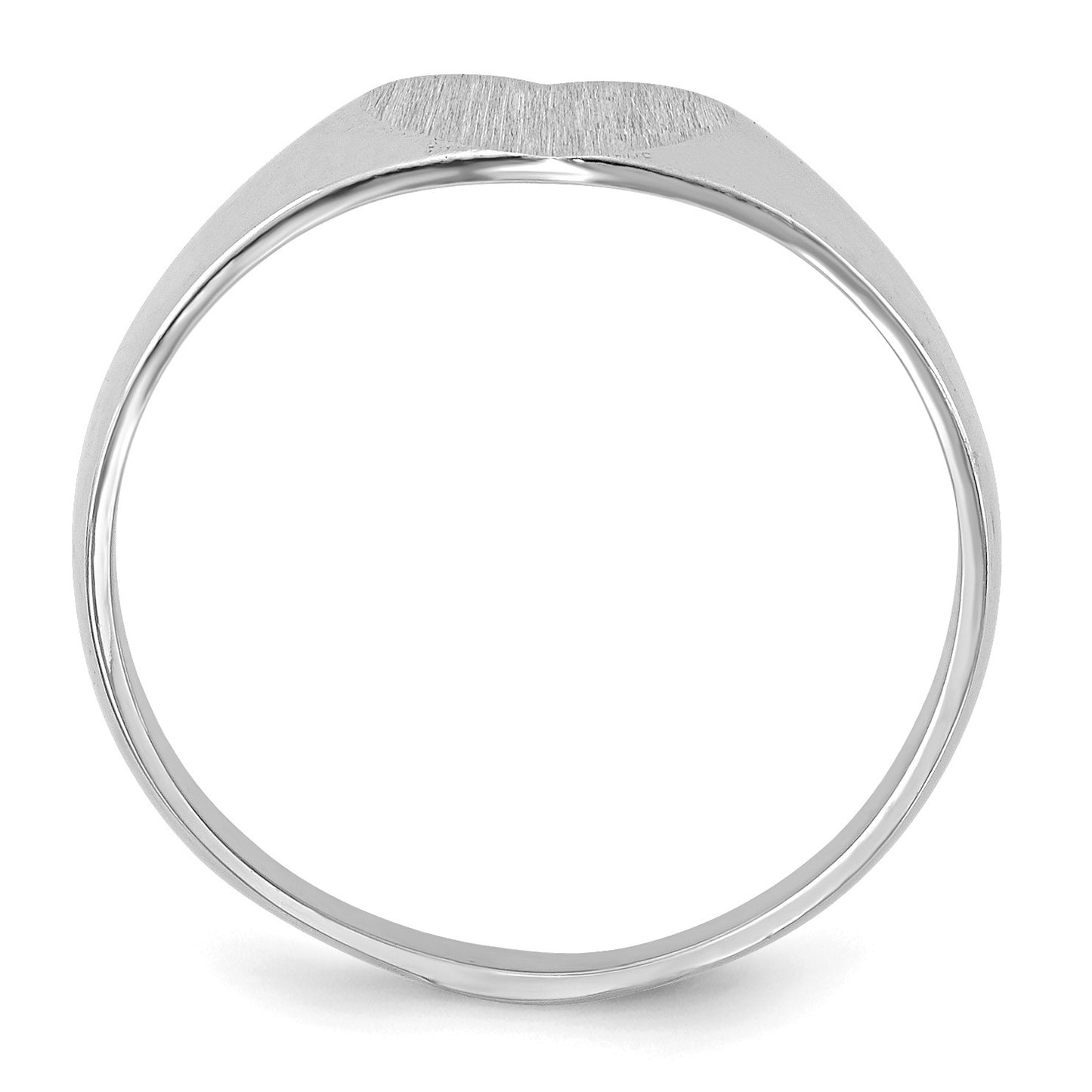 14k White Gold 7.0x9.5mm Heart Closed Back Signet Ring