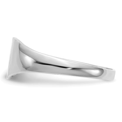 14k White Gold 7.0x9.5mm Heart Closed Back Signet Ring