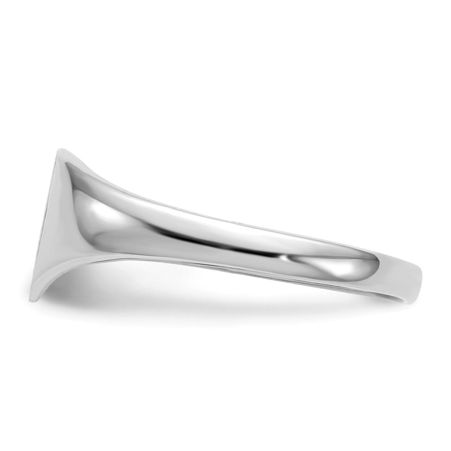 14k White Gold 8.5x9.0mm Heart Closed Back Signet Ring