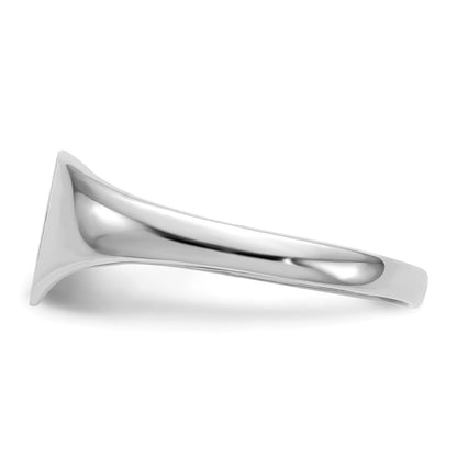 14k White Gold 8.5x9.0mm Heart Closed Back Signet Ring