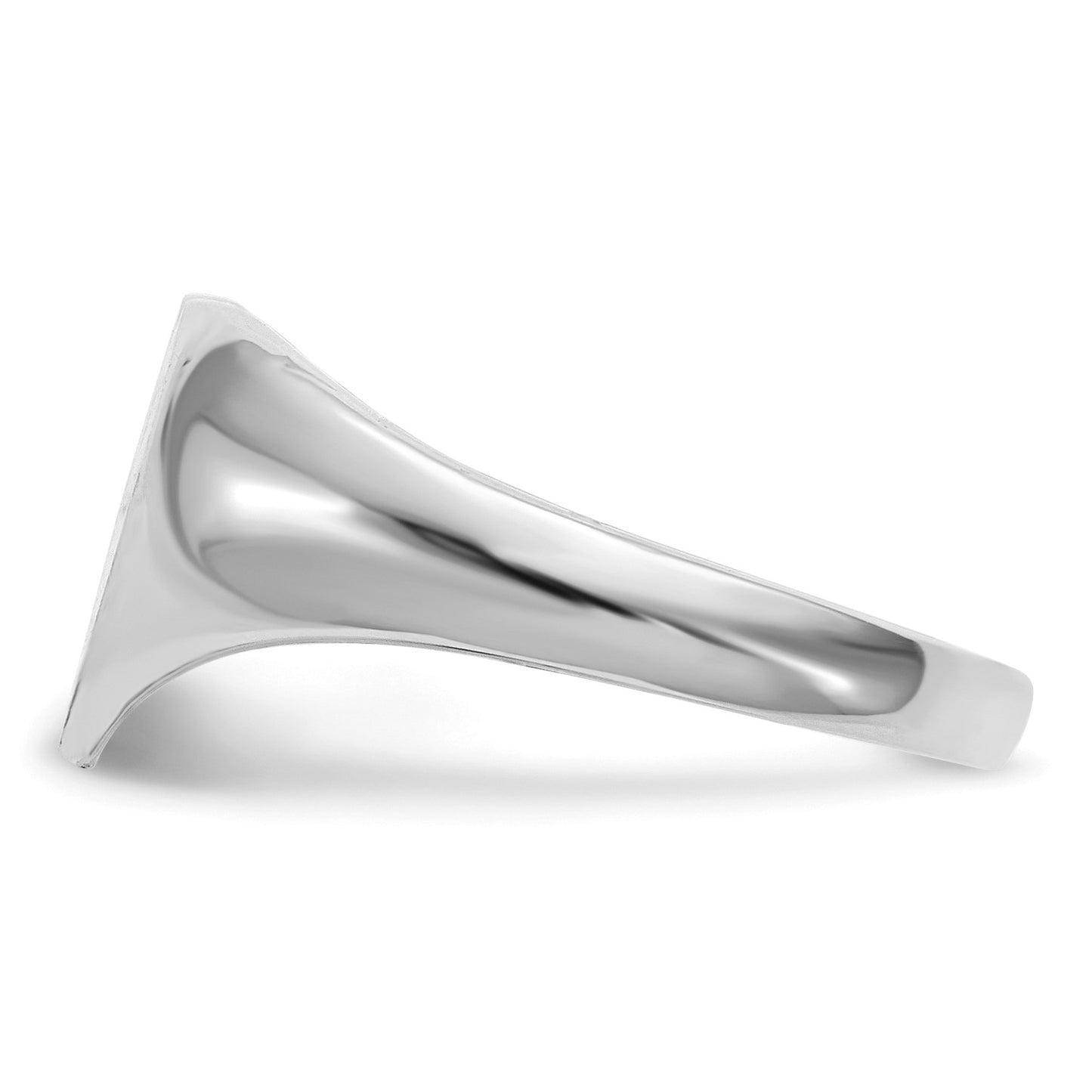 14k White Gold 8.0x7.5mm Heart Closed Back Signet Ring