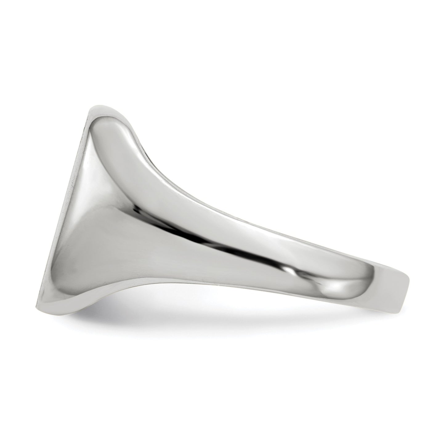 14k White Gold 10.5x11.0mm Cushion Closed Back Signet Ring