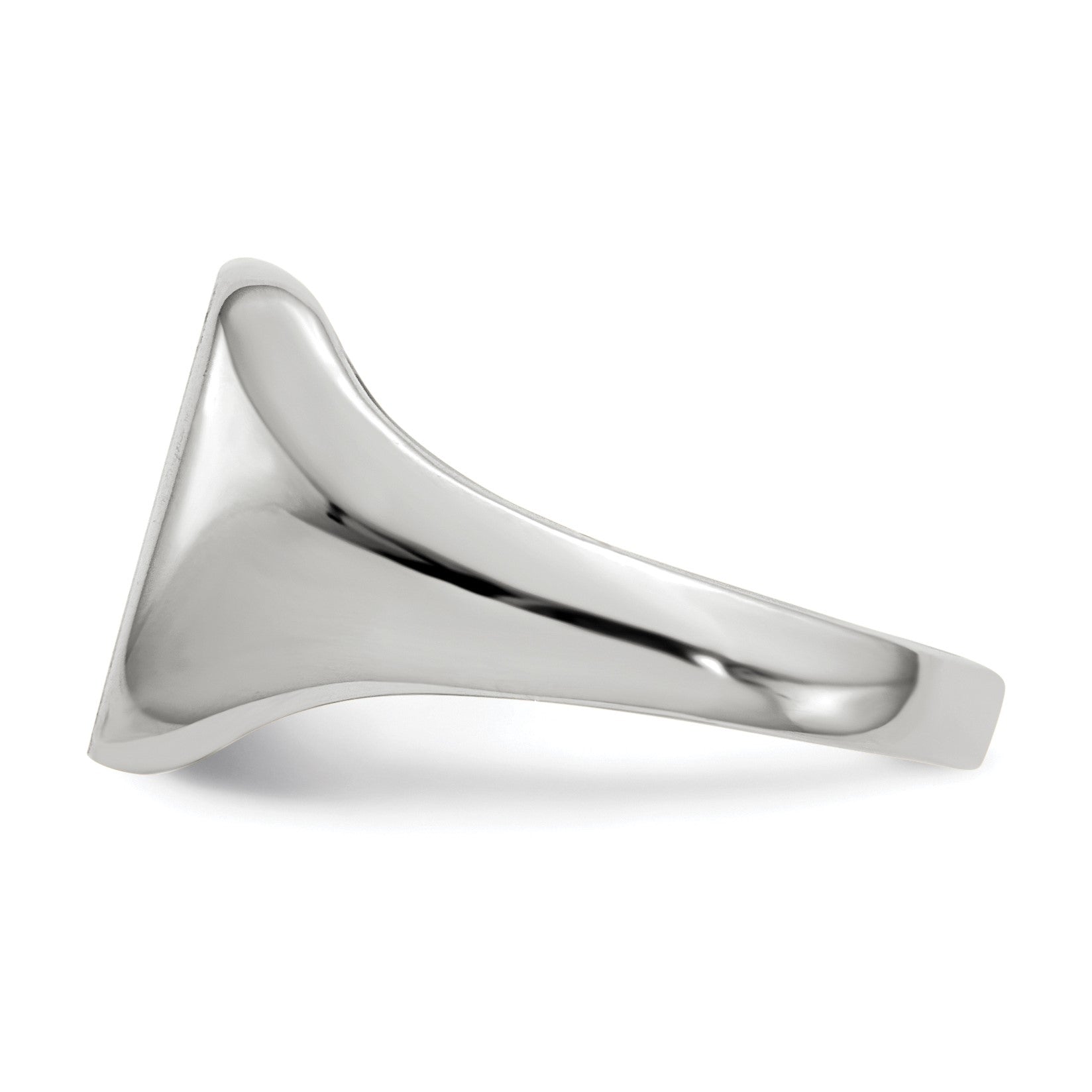 14k White Gold 10.5x11.0mm Cushion Closed Back Signet Ring