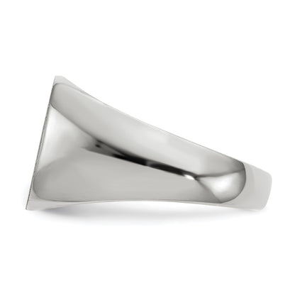 14k White Gold 12.5x12.5mm Cushion Closed Back Signet Ring
