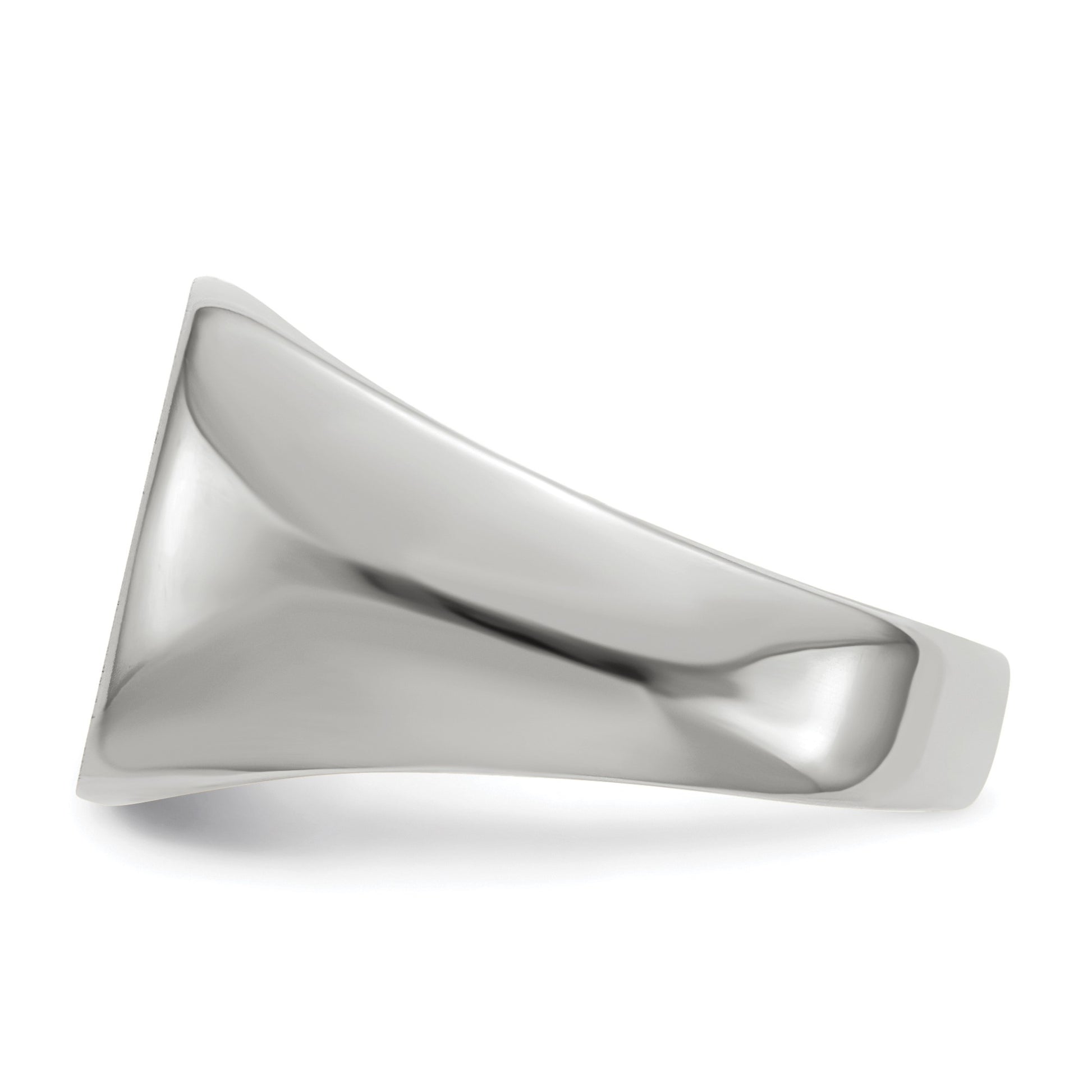 14k White Gold 12.5x12.5mm Cushion Open Back Signet Ring