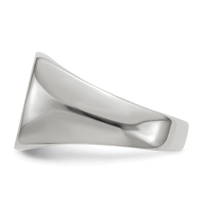 14k White Gold 12.5x12.5mm Cushion Open Back Signet Ring