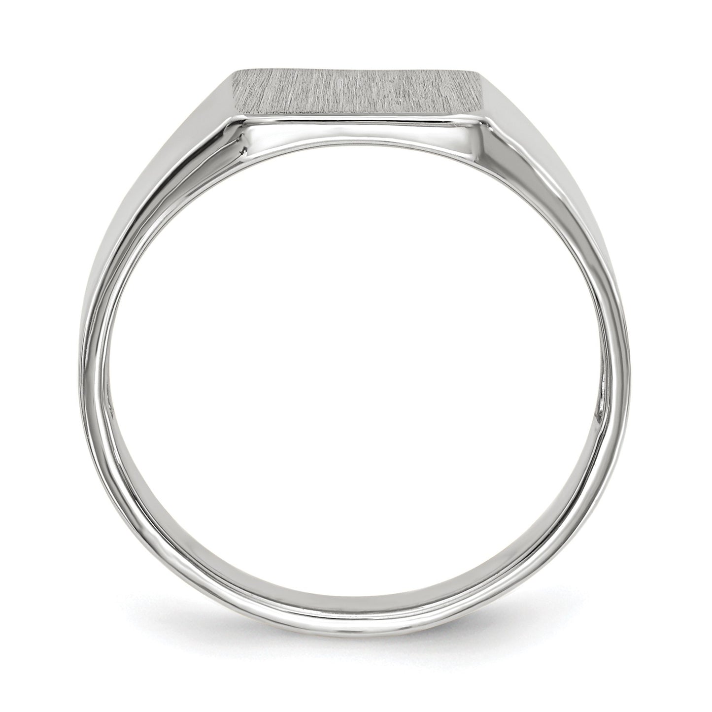 14k White Gold 8.5x9.5mm Square Closed Back Signet Ring