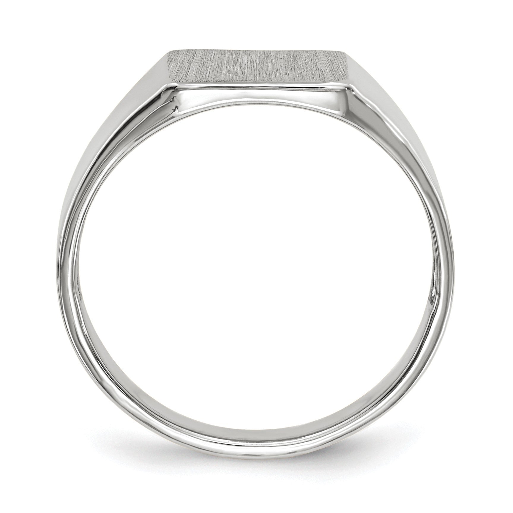 14k White Gold 8.5x9.5mm Square Closed Back Signet Ring
