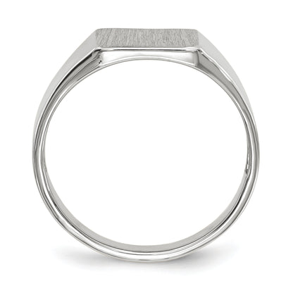 14k White Gold 8.5x9.5mm Square Closed Back Signet Ring