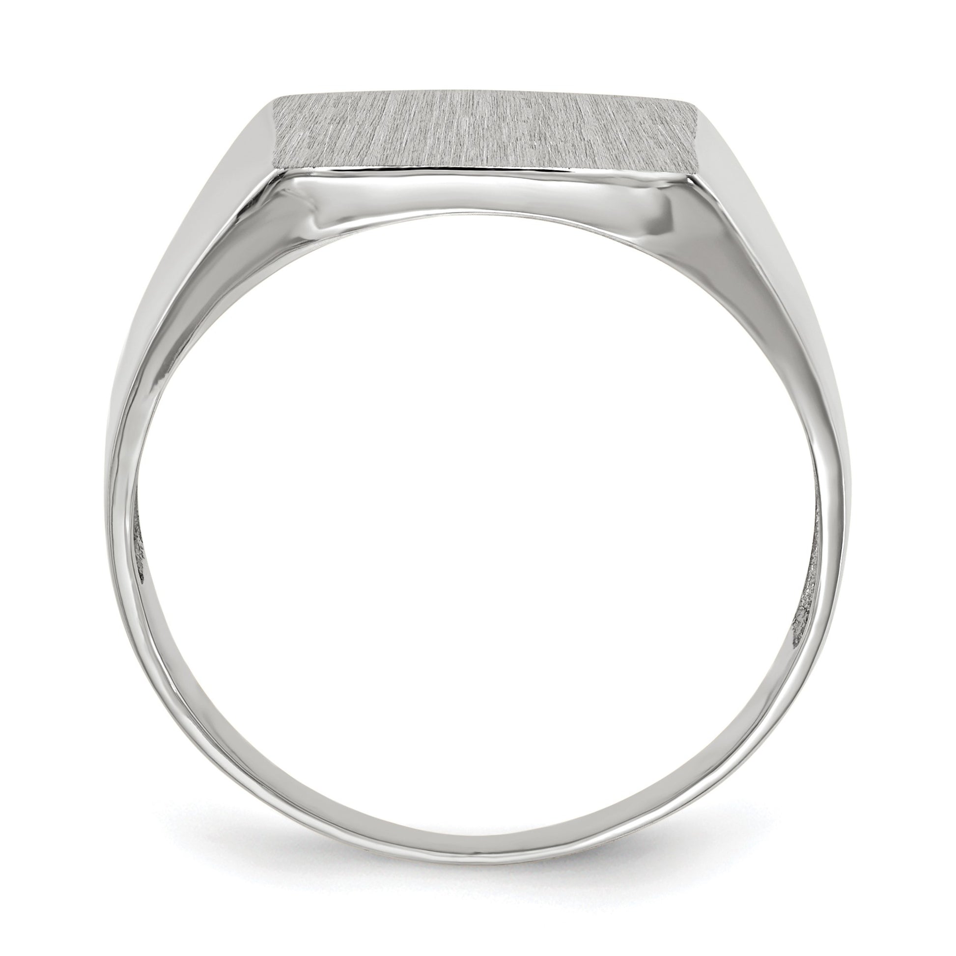 14k White Gold 13.0x13.0mm Square Closed Back Signet Ring