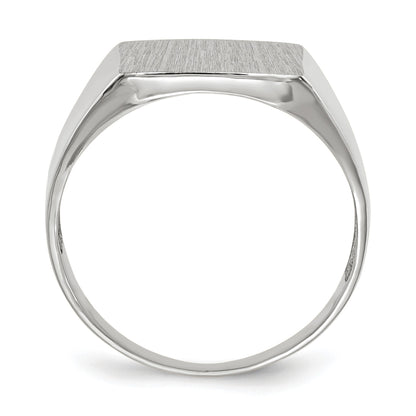 14k White Gold 13.0x13.0mm Square Closed Back Signet Ring