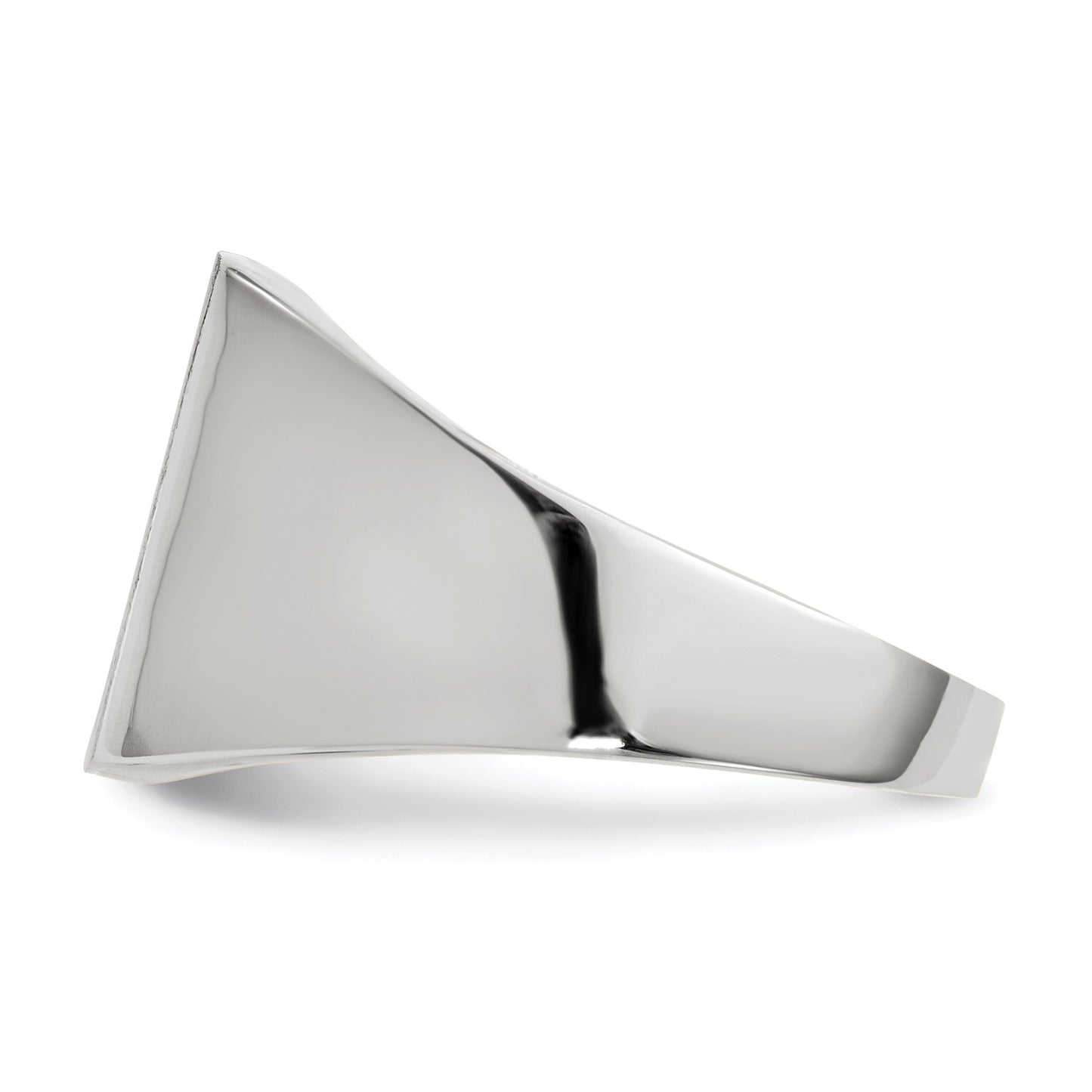 14k White Gold 13.0x13.0mm Square Closed Back Signet Ring