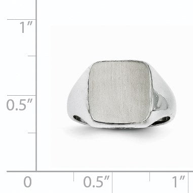 14k White Gold 8.5x9.5mm Square Open Back Signet Ring
