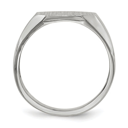 14k White Gold 11.0x11.0mm Octagon Open Back Mens Signet Ring
