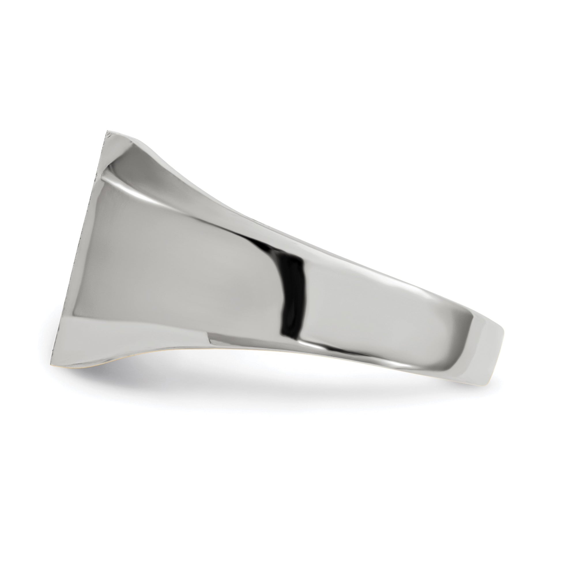 14k White Gold 11.0x11.0mm Octagon Open Back Mens Signet Ring