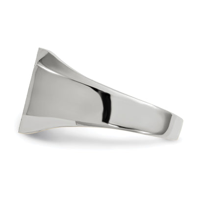 14k White Gold 11.0x11.0mm Octagon Open Back Mens Signet Ring