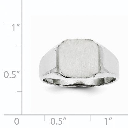 14k White Gold 11.0x11.0mm Octagon Open Back Mens Signet Ring