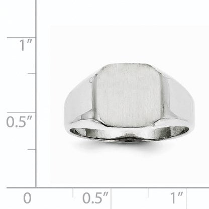 14k White Gold 11.0x11.0mm Octagon Open Back Mens Signet Ring