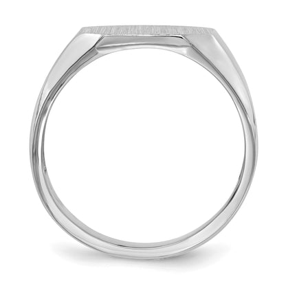 14k White Gold 12.5x11.5mm Octagon Open Back Signet Ring