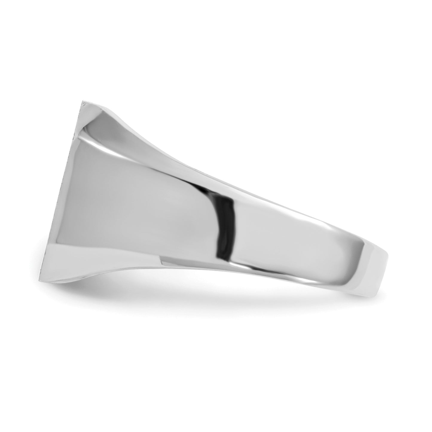 14k White Gold 12.5x11.5mm Octagon Open Back Signet Ring