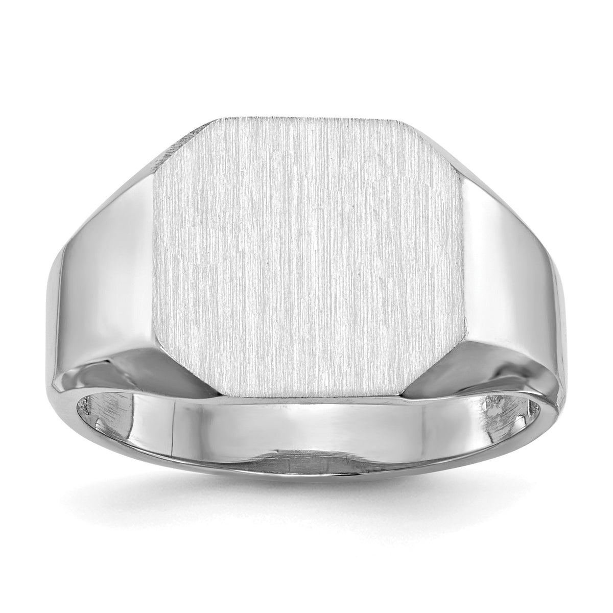 14k White Gold 12.5x11.5mm Octagon Open Back Signet Ring