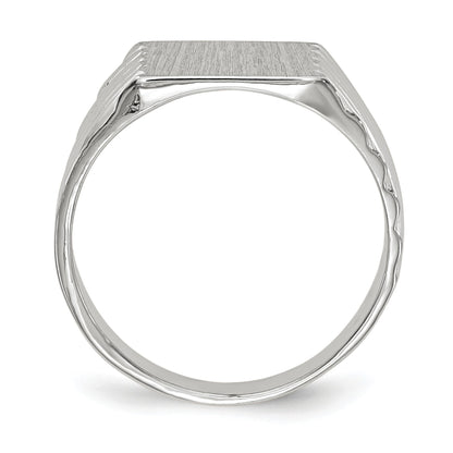 14k White Gold 9.0x10.0mm Rectangle Closed Back Signet Ring