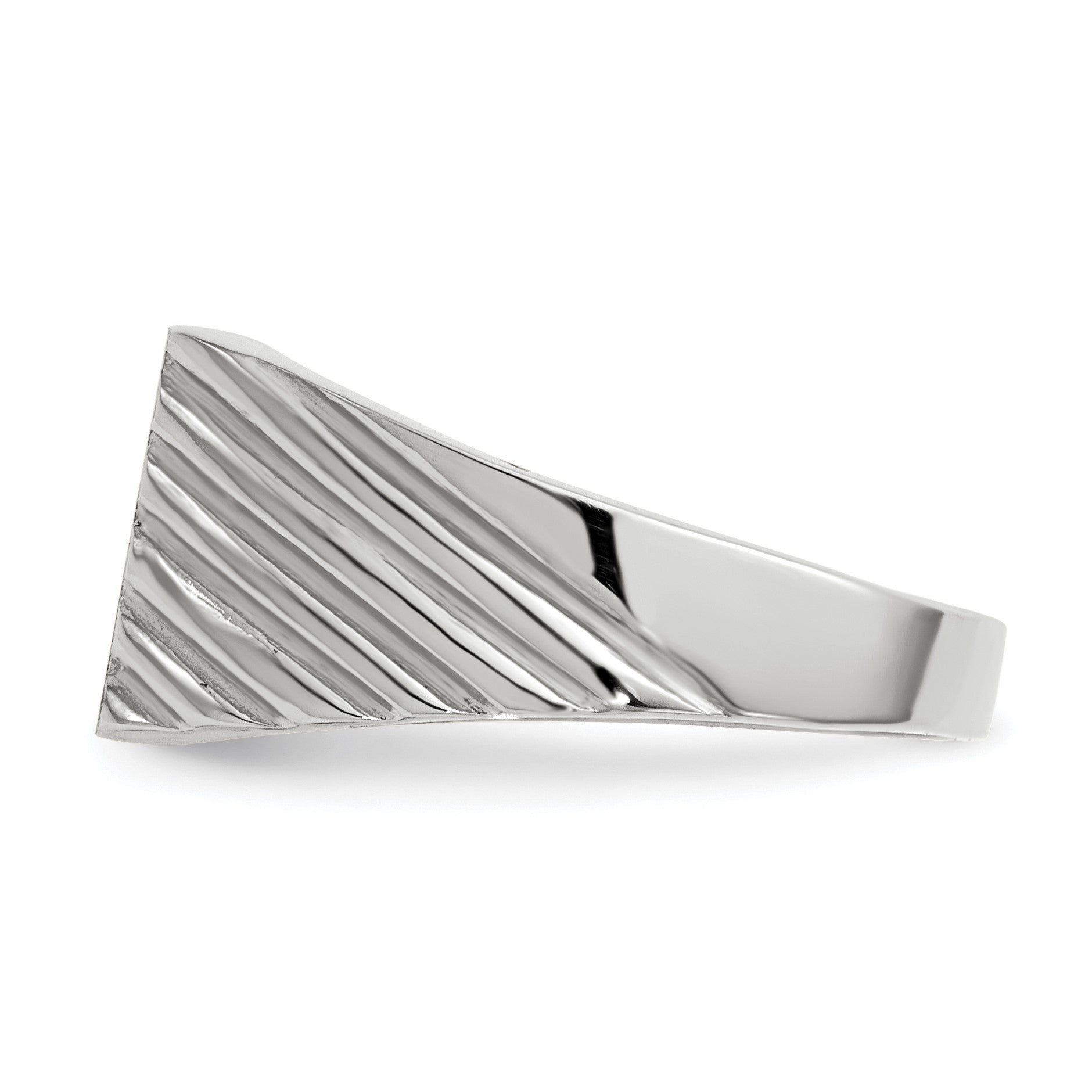 14k White Gold 9.0x10.0mm Rectangle Closed Back Signet Ring