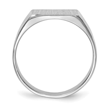 14k White Gold 10.5x5.5mm Rectangle Closed Back Signet Ring