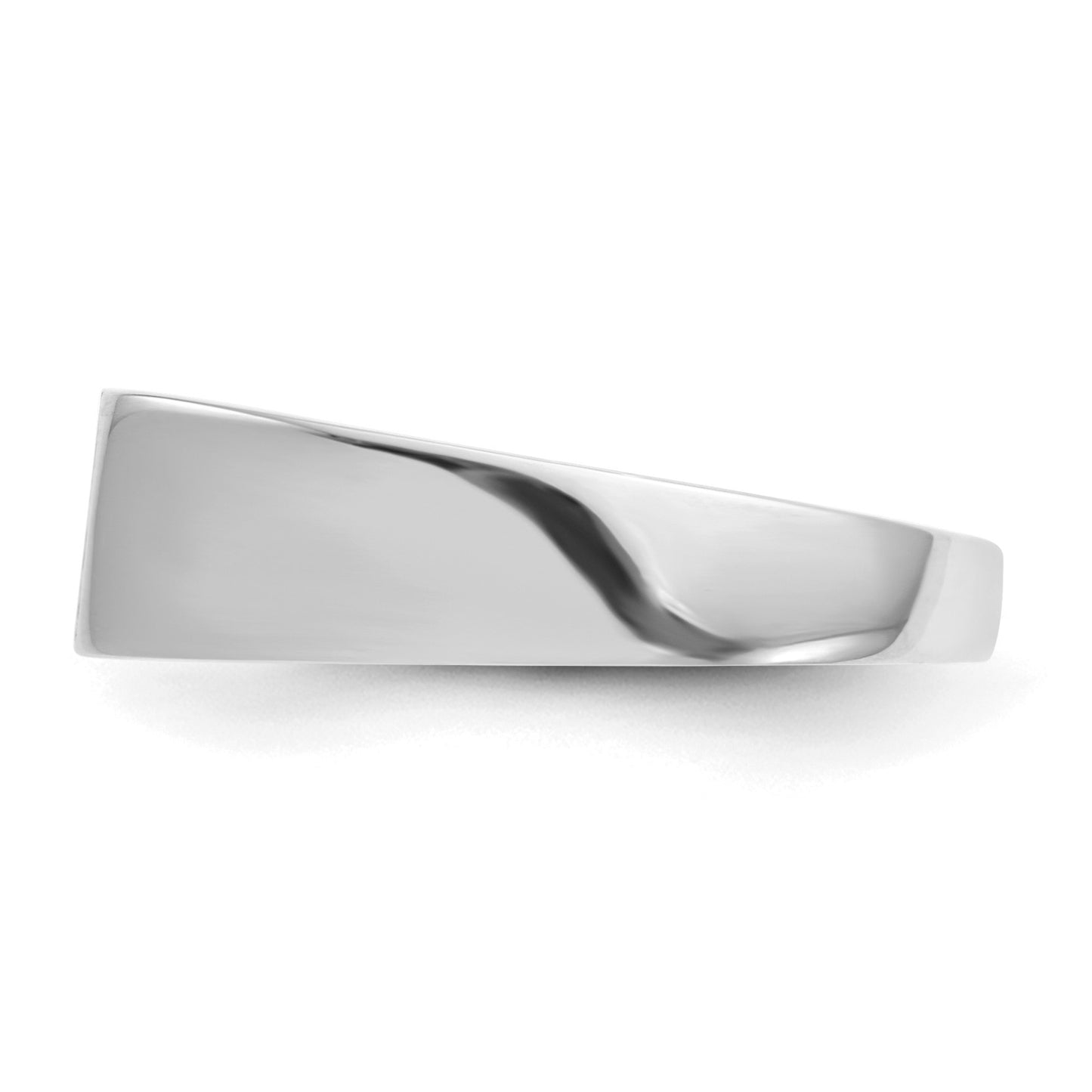 14k White Gold 10.5x5.5mm Rectangle Closed Back Signet Ring