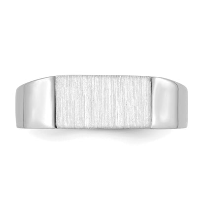 14k White Gold 10.5x5.5mm Rectangle Closed Back Signet Ring