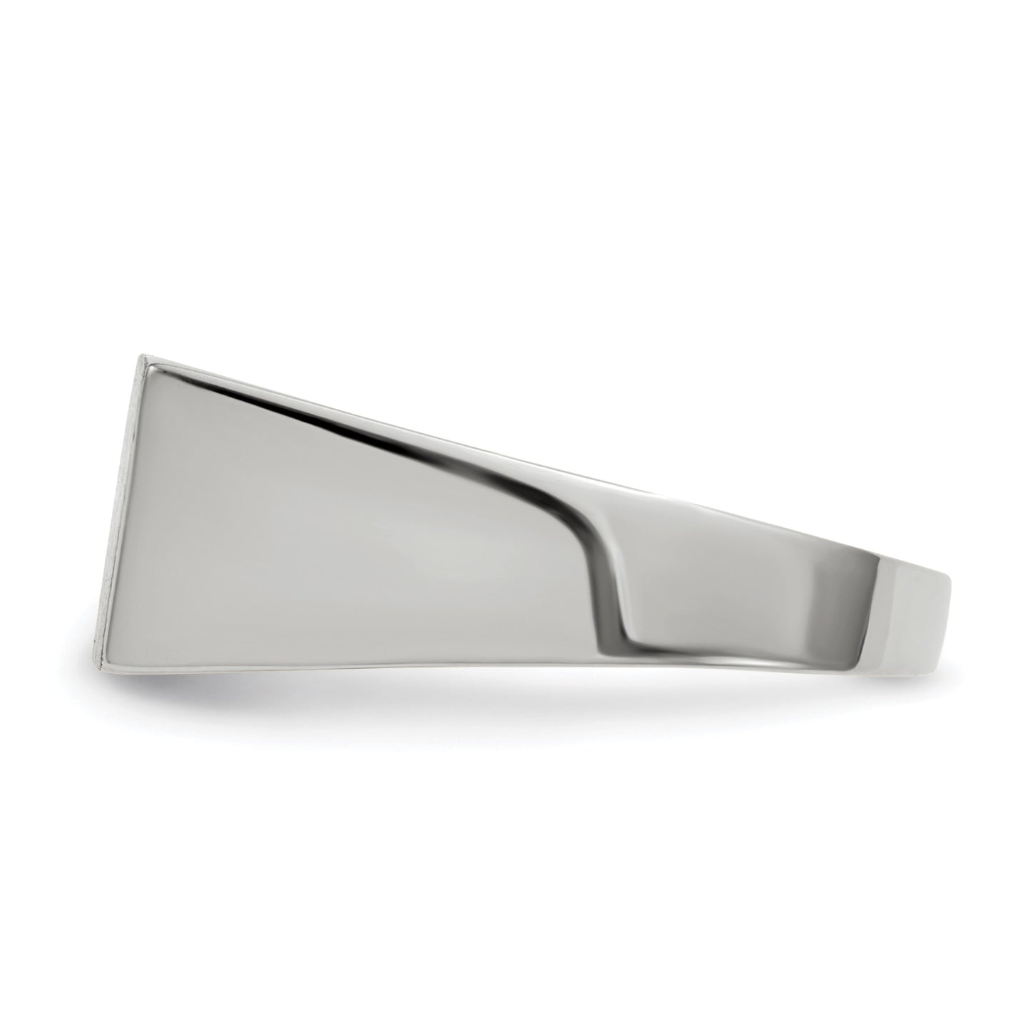 14k White Gold 16.5x8.0mm Rectangle Closed Back Signet Ring