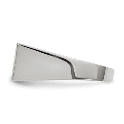 14k White Gold 16.5x8.0mm Rectangle Closed Back Signet Ring