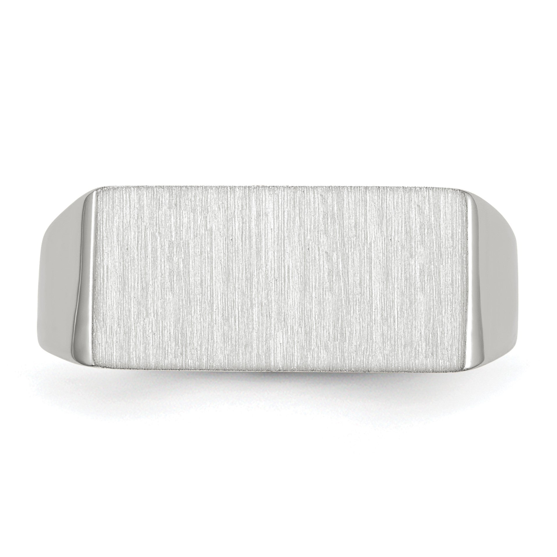 14k White Gold 16.5x8.0mm Rectangle Closed Back Signet Ring