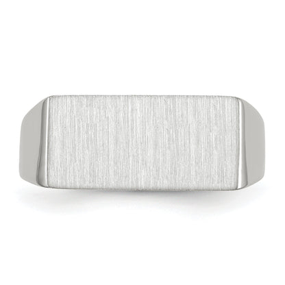 14k White Gold 16.5x8.0mm Rectangle Closed Back Signet Ring
