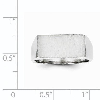 14k White Gold 16.5x8.0mm Rectangle Closed Back Signet Ring