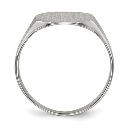 14k White Gold 10.5x9.0mm Octagon Closed Back Signet Ring