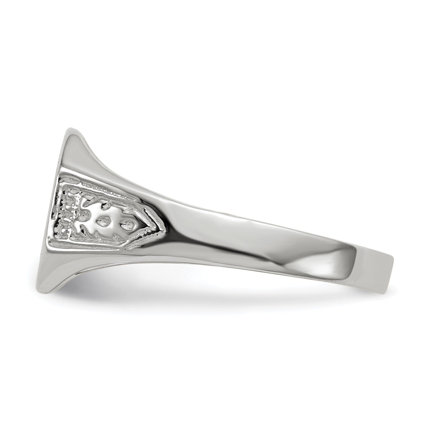 14k White Gold 10.5x9.0mm Octagon Closed Back Signet Ring