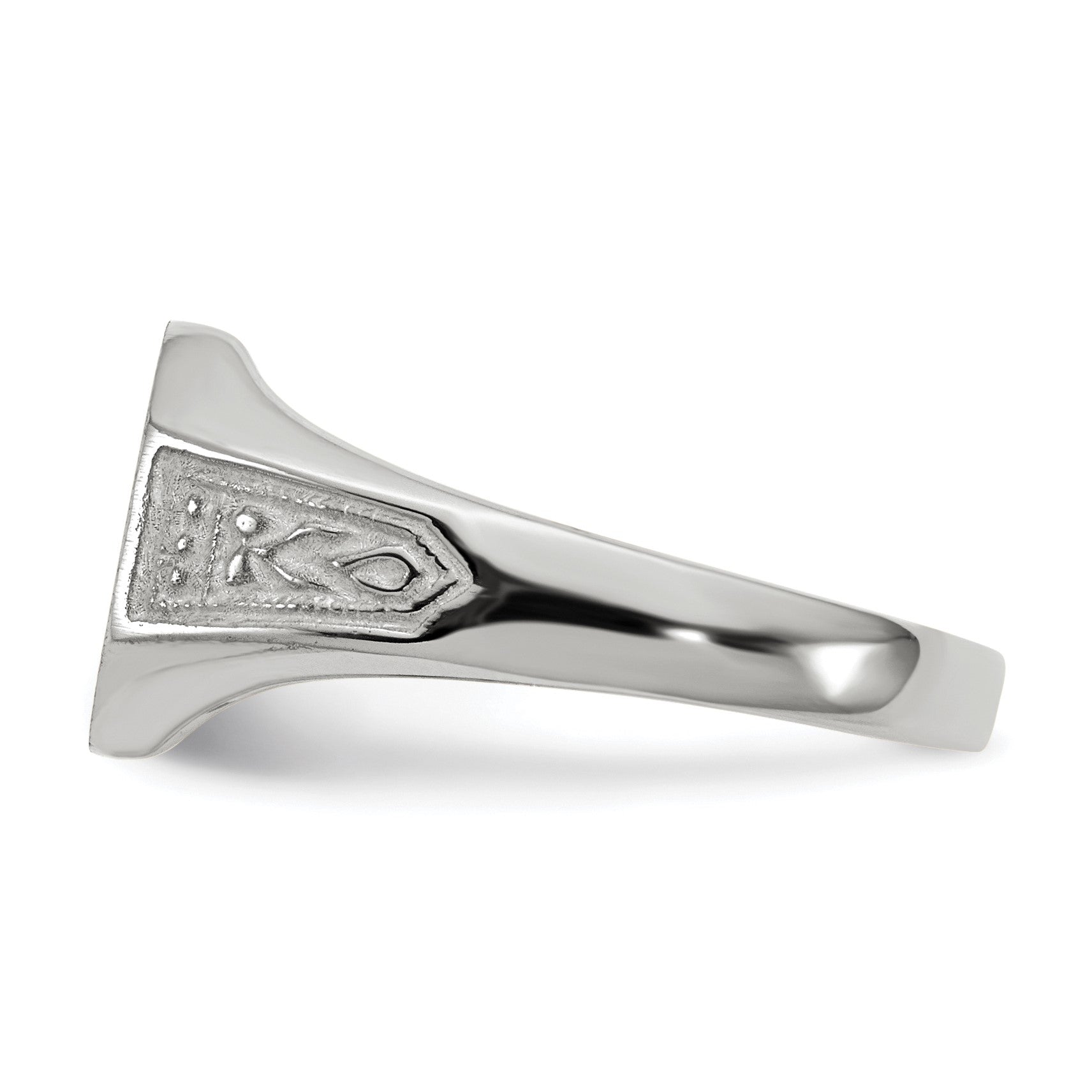 14k White Gold 11.0x9.0mm Octagon Closed Back Signet Ring